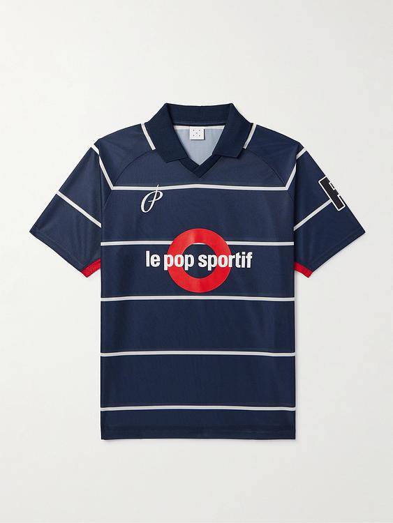 Striped dark blue t-shirt from Pop Trading Company