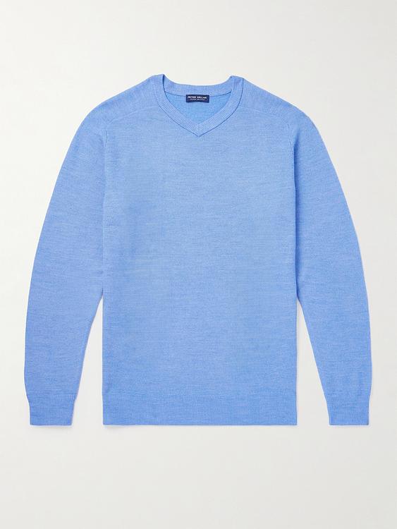 Light blue sweater from Peter Millar