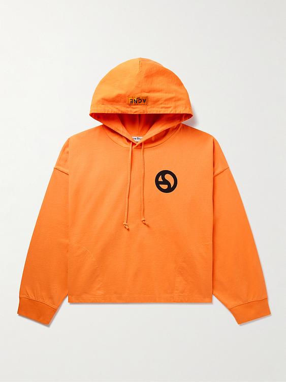 Print orange hooded sweatshirt from Acne Studios