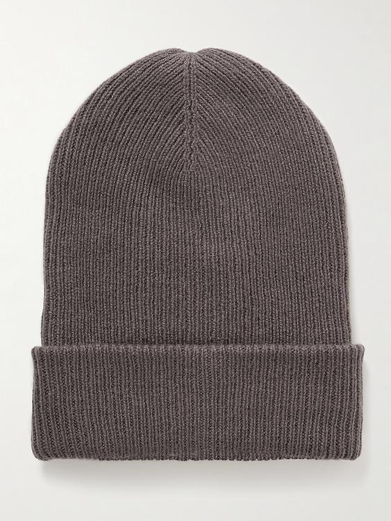 Dark brown beanie from The Elder Statesman