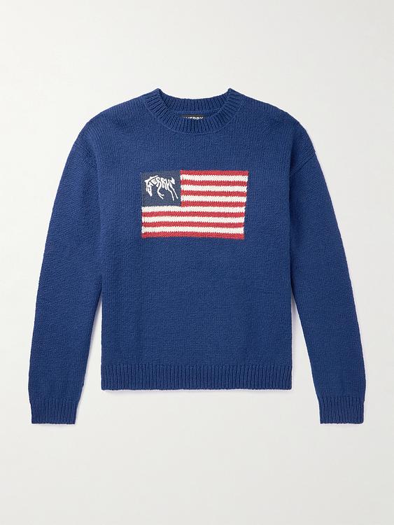 Print dark blue sweater from Cherry Los Angeles