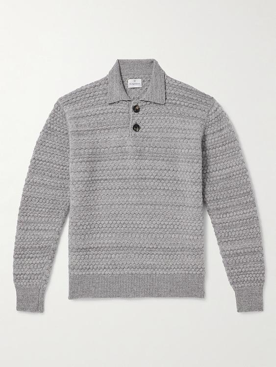 Grey long sleeve polo shirt from Kingsman