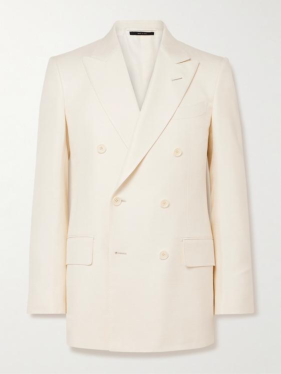 White double-breasted suit jacket from Tom Ford