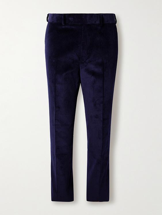 Dark blue corduroy trousers from Kingsman