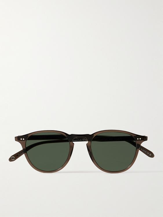 Dark brown round frame sunglasses from Garrett Leight California Optical