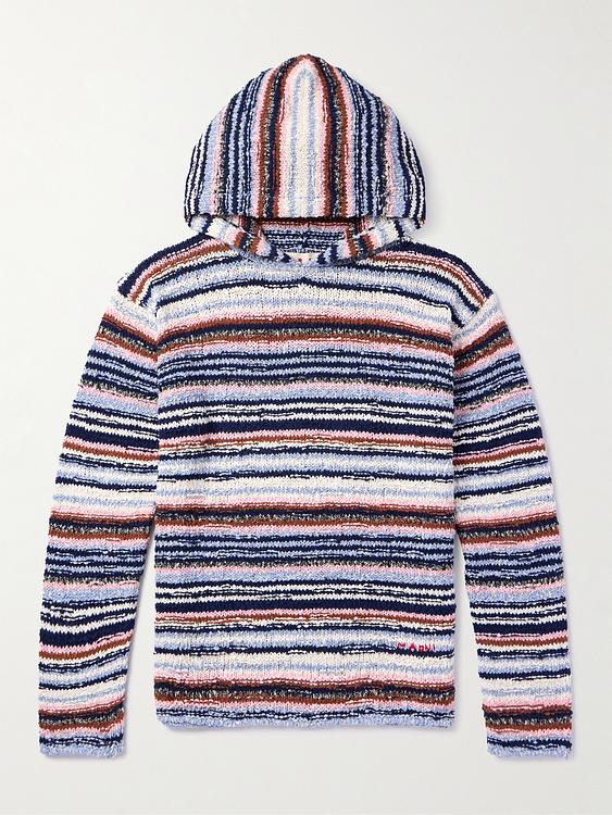 Striped multicolor hooded sweatshirt from Marni