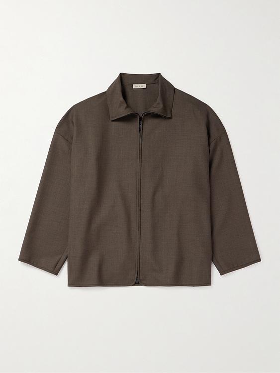 Dark brown short sleeve polo shirt from Fear Of God