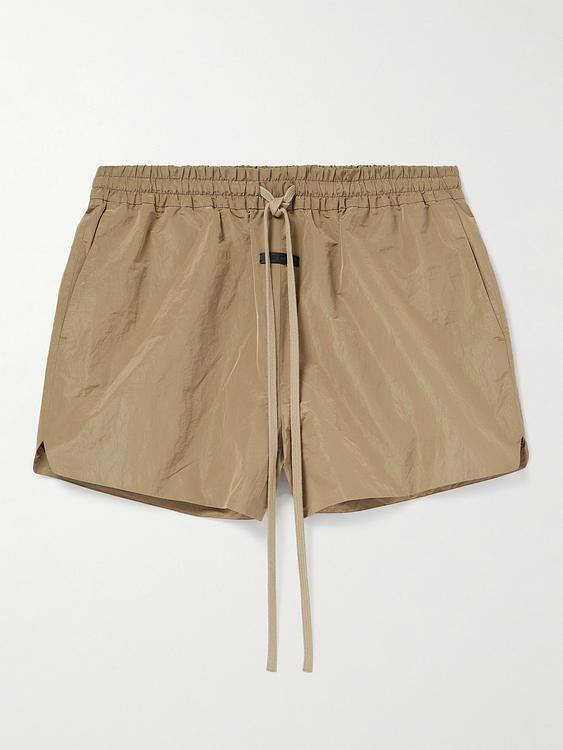 Taupe drawstring shorts from Fear Of God
