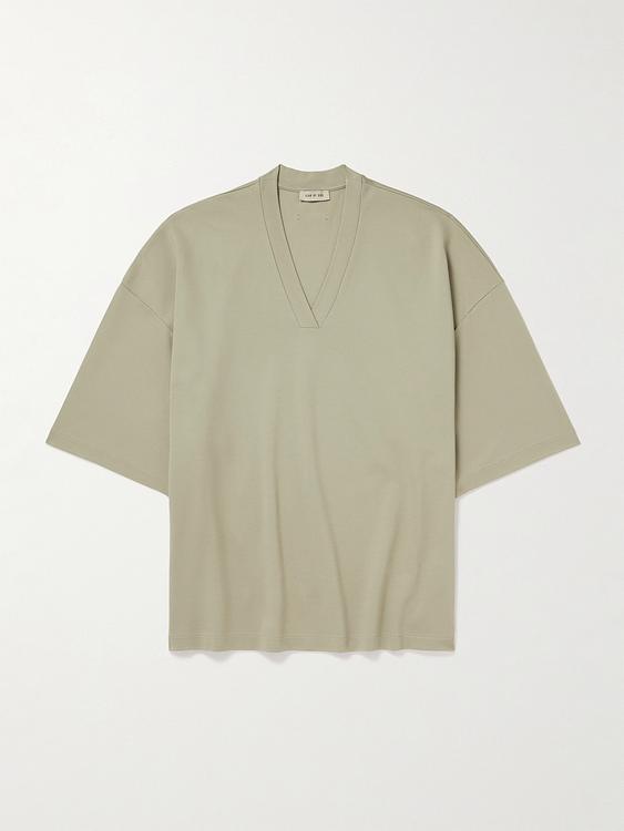 Beige short sleeve polo shirt from Fear Of God