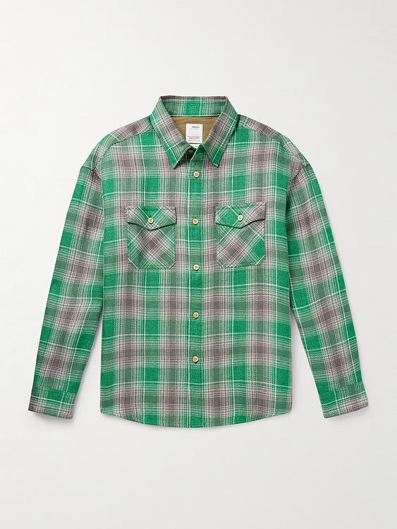 Checkered teal flannel shirt from Visvim