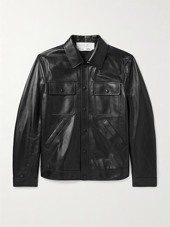 Black leather jacket from Gabriela Hearst