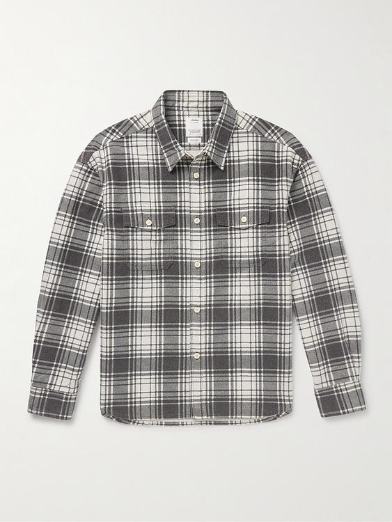 Checkered dark grey flannel shirt from Visvim