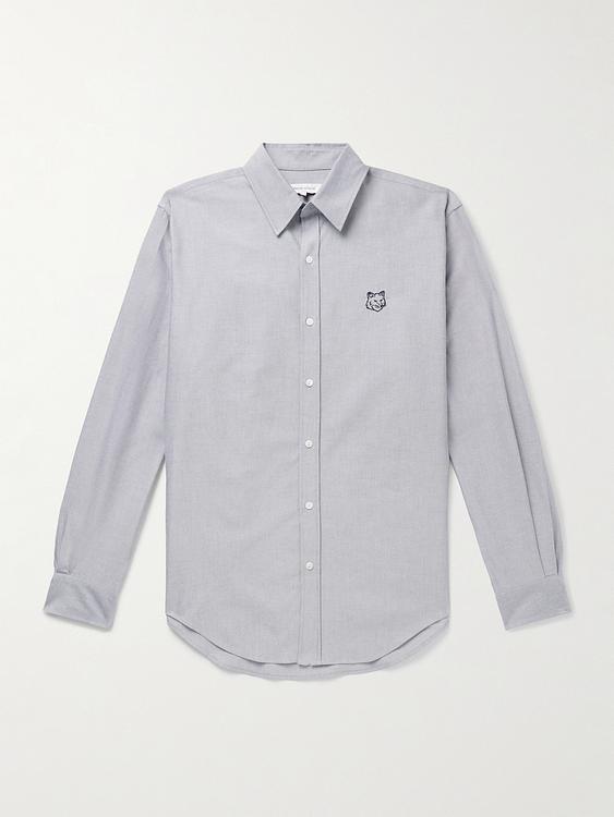 Grey oxford shirt from Maison Kitsuné