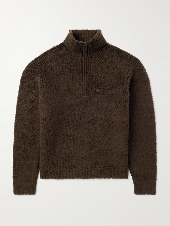 Dark brown half-zip from Auralee