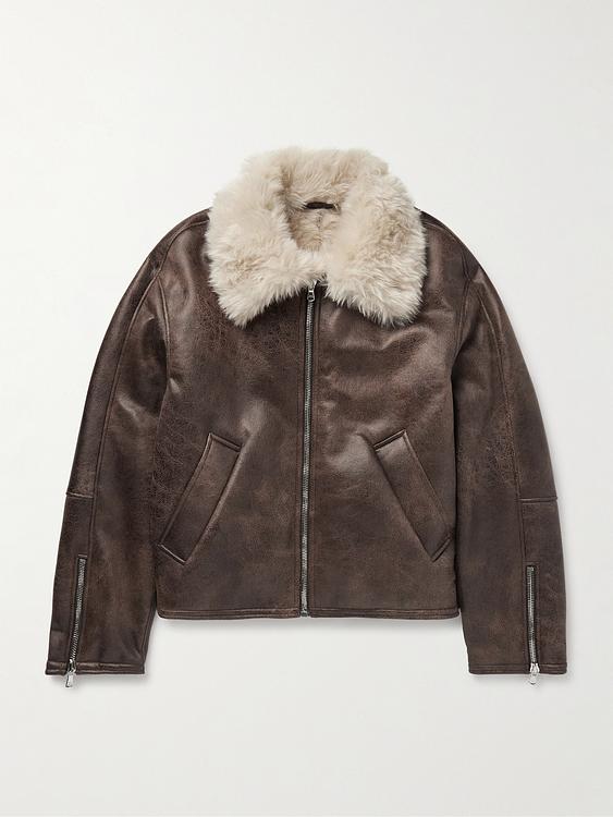 Dark brown leather jacket from Séfr