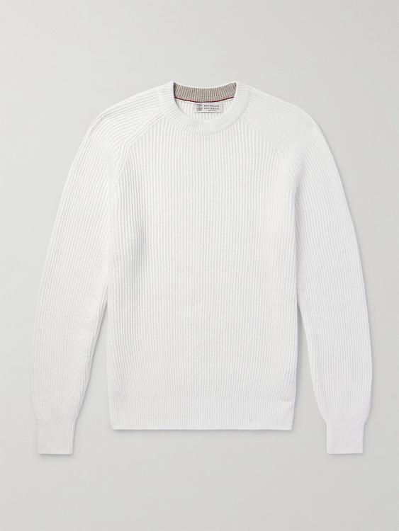 White sweater from Brunello Cucinelli