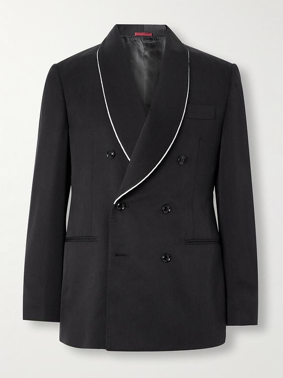 Black double-breasted tuxedo jacket from Brunello Cucinelli