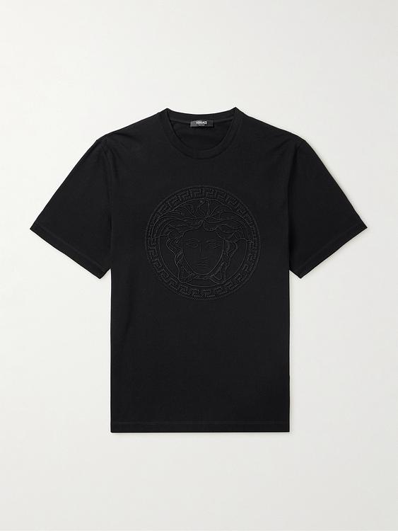 Print black t-shirt from Versace