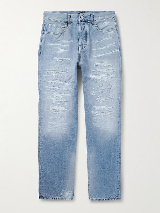 Light blue distressed jeans from Amiri