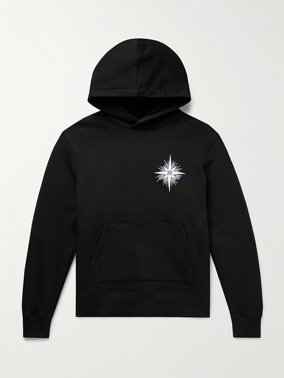 Print black hooded sweatshirt from Amiri