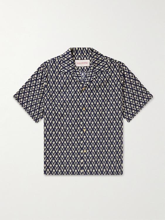 Dark blue short sleeve shirt from Valentino Garavani