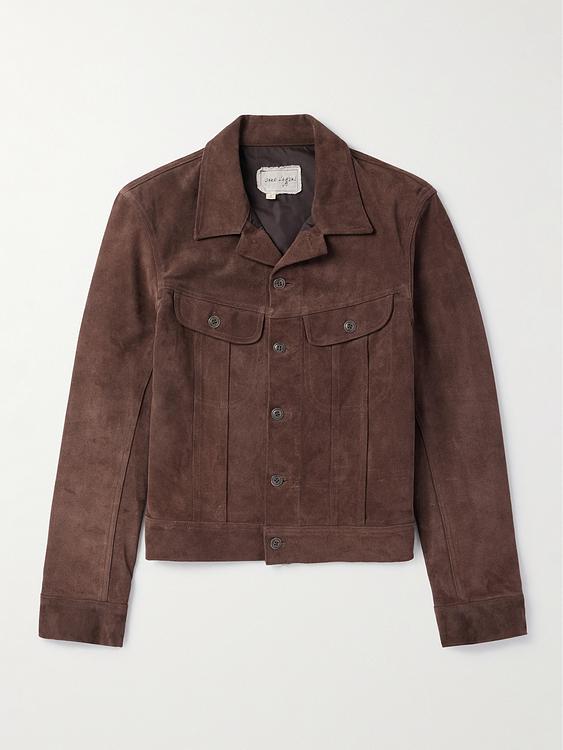 Brown leather jacket from Greg Lauren