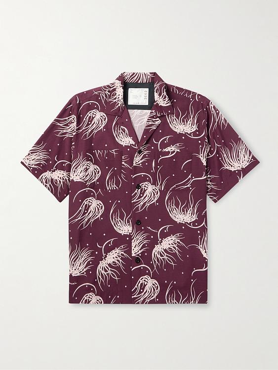 Purple short sleeve shirt from Sacai
