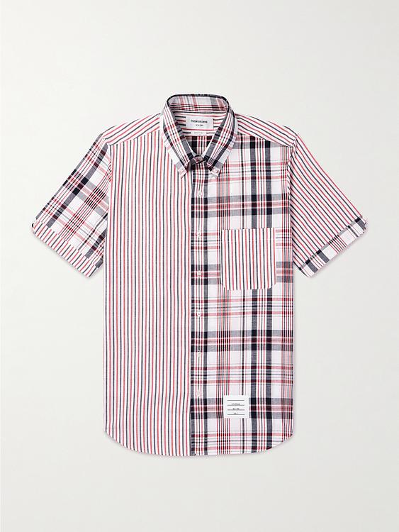 Checkered multicolor short sleeve shirt from Thom Browne