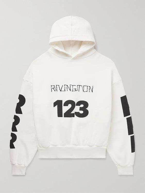 Print white hooded sweatshirt from Rrr123