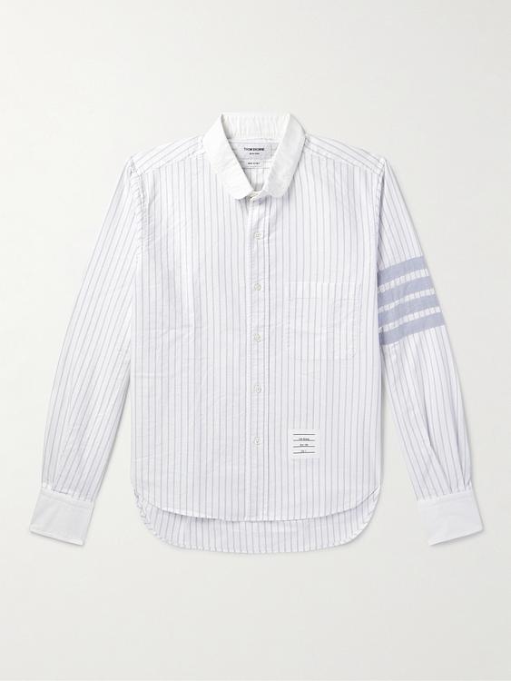 Striped white casual shirt from Thom Browne