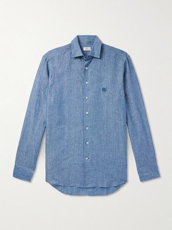 Blue linen shirt from Etro