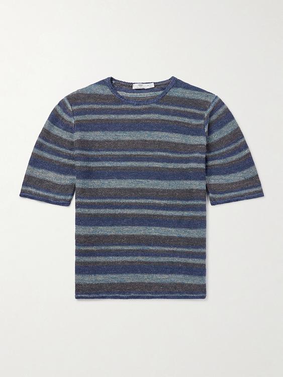Striped dark grey t-shirt from Inis Meáin