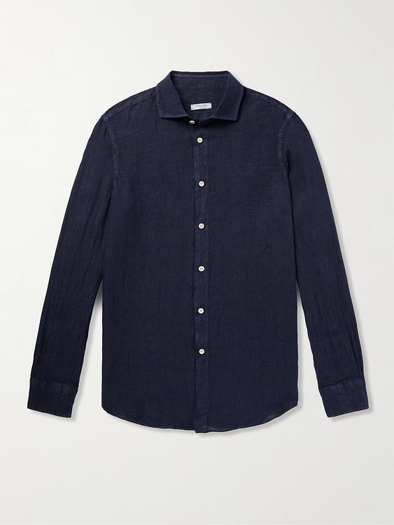 Black linen shirt from Boglioli