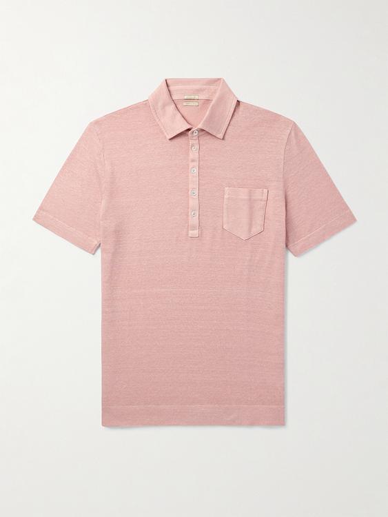 Peach short sleeve polo shirt from Massimo Alba