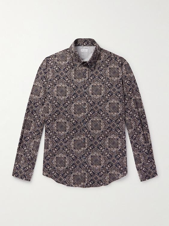 Dark brown casual shirt from Brunello Cucinelli