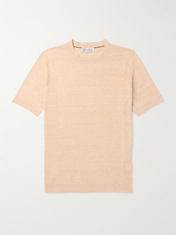 Peach t-shirt from Brunello Cucinelli