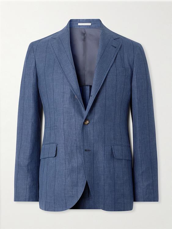 Blue suit jacket from Brunello Cucinelli