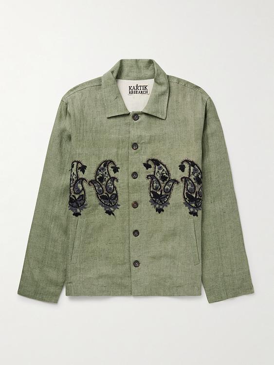 Print taupe overshirt from Kartik Research