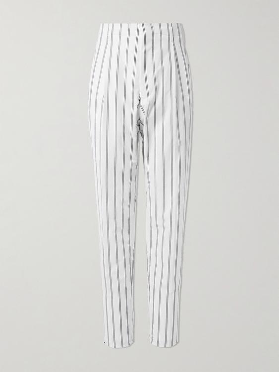Striped white formal trousers from Brunello Cucinelli