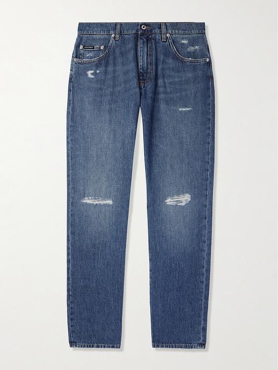 Blue distressed jeans from Dolce&Gabbana