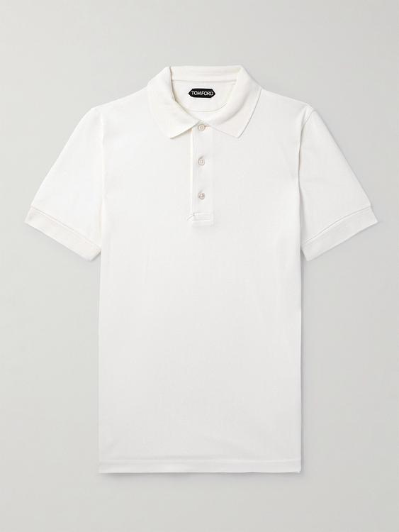 White short sleeve polo shirt from Tom Ford