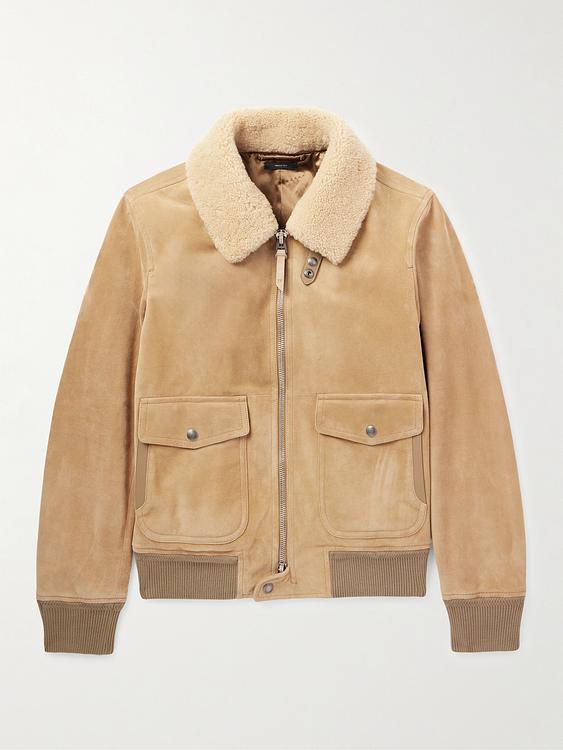 Taupe leather jacket from Tom Ford