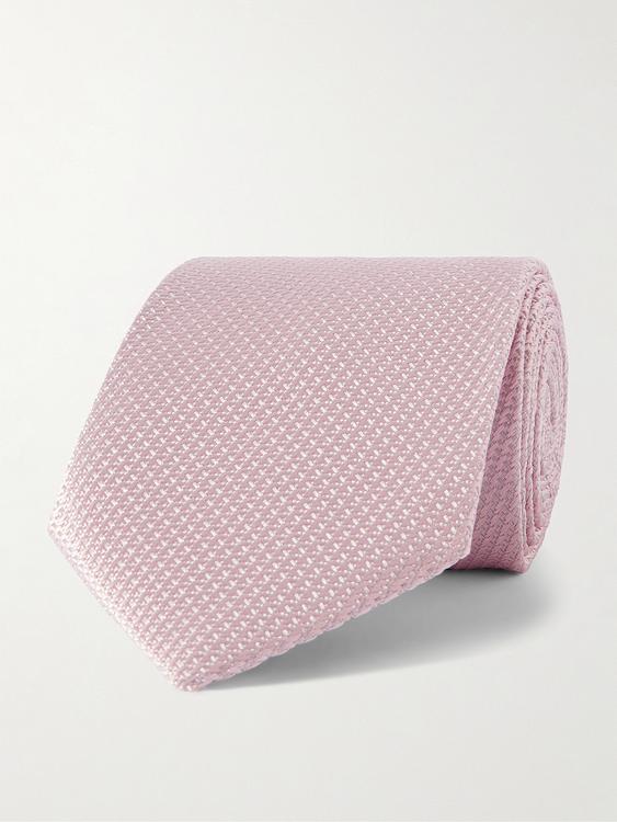 Dotted light pink tie from Tom Ford