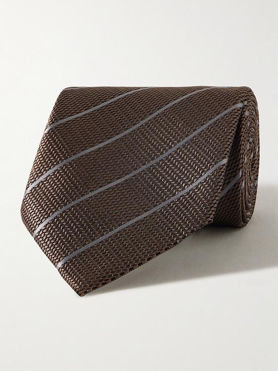 Striped dark brown tie from Tom Ford