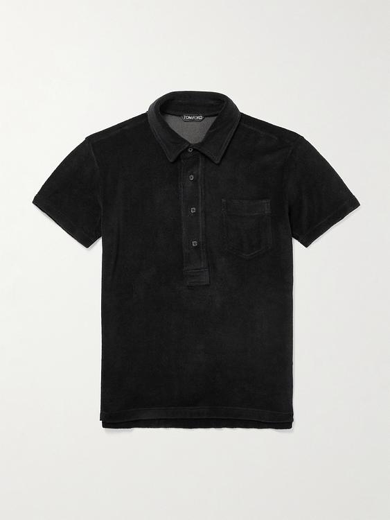Black short sleeve polo shirt from Tom Ford