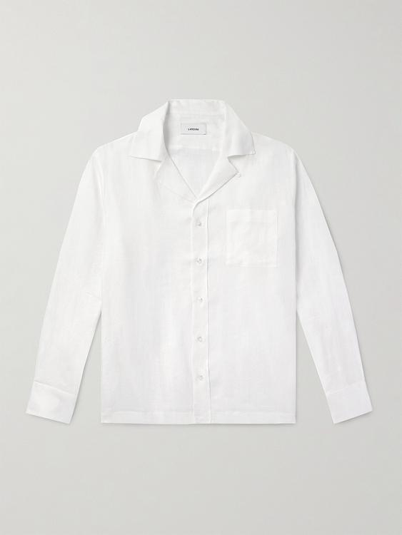 White linen shirt from Lardini