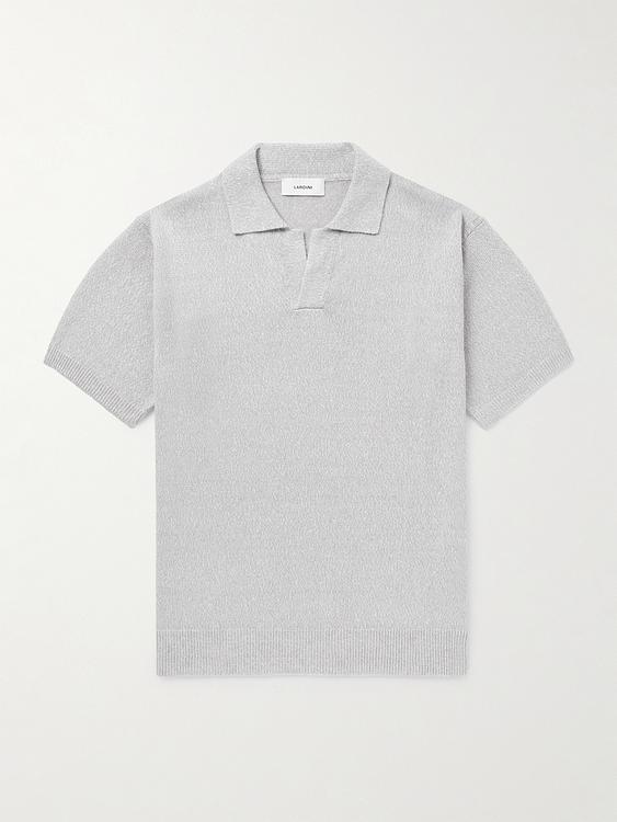 Grey short sleeve polo shirt from Lardini