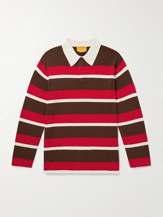 Striped multicolor long sleeve polo shirt from Guest In Residence
