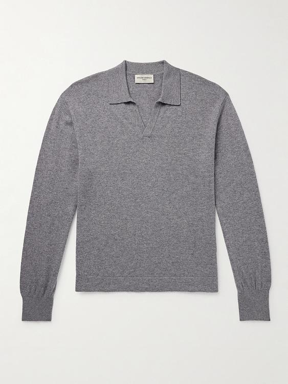 Grey long sleeve polo shirt from Officine Générale