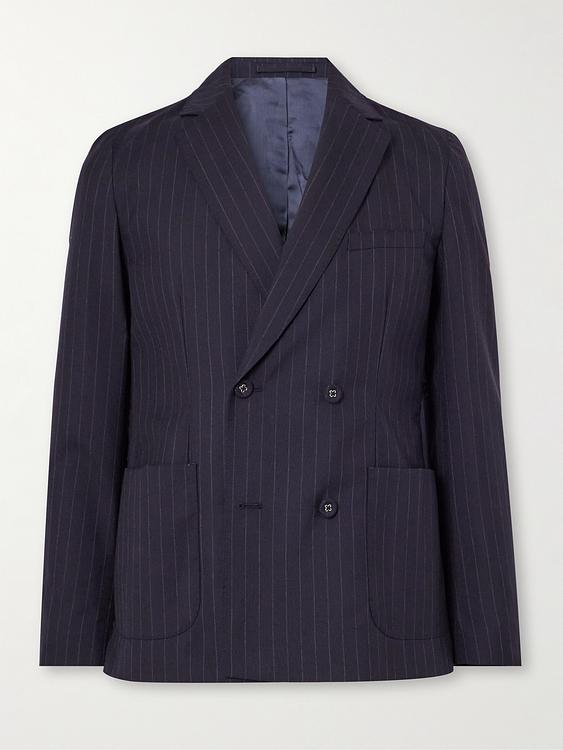 Striped black double-breasted suit jacket from Officine Générale